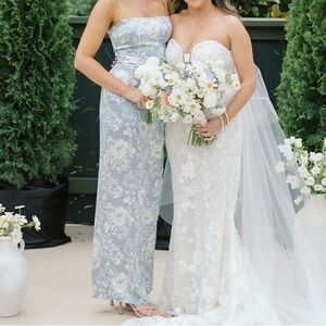 Reformation Blue and White Maxi Dress